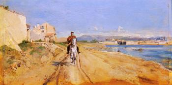 讓 路易 歐內斯特 梅索尼爾 Self-Portrait Along The Route De La Salice, Antibes